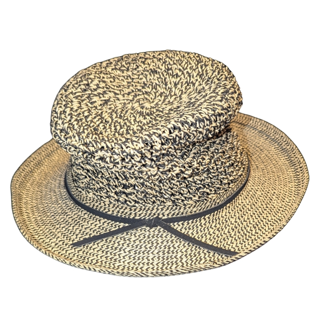 Stylish Black and White Woven Hat